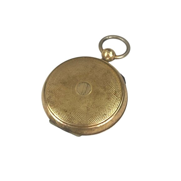 Antique Gold Tone Double-Sided Locket Pendant With Intricate Textured Design & L - Picture 6 of 8